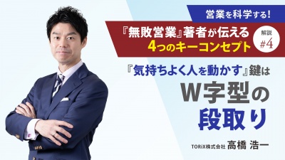 ＃４ 解説④ 『気持ちよく人を動かす』鍵は「W字型の段取り｜営業を科学する！『無敗営業』著者が伝える4つのキーコンセプト